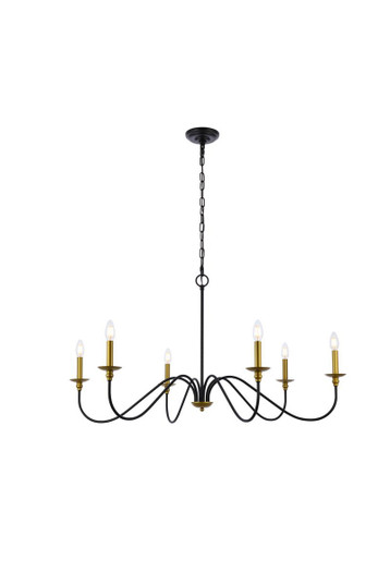 Rohan 42 Inch Chandelier in Matte Black and Brass (758|LD5056D42BRB)