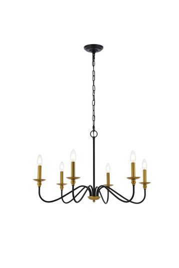 Rohan 30 Inch Chandelier in Matte Black and Brass (758|LD5056D30BRB)