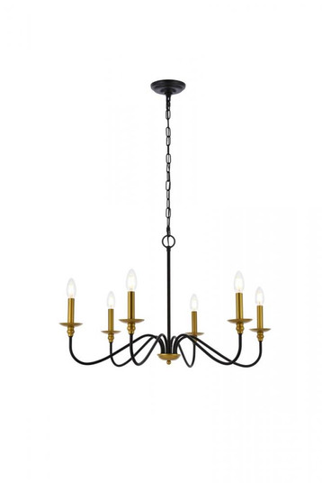 Rohan 30 inch chandelier in matte black and brass (758|LD5056D30BRB)