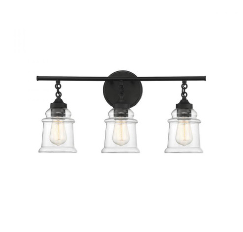 Fuller 3-Light Bathroom Vanity Light in Black (641|V6-L8-8055-3-BK)