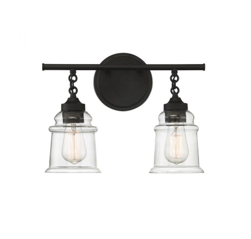 Fuller 2-Light Bathroom Vanity Light in Black (641|V6-L8-8055-2-BK)