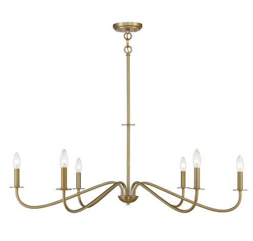 Jasmine 6 -Light Chandelier in Warm Brass (641|V6-L1-2220-6-322)