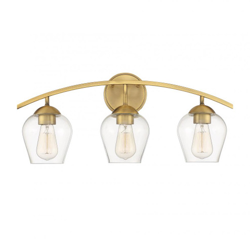 3-Light Bathroom Vanity Light in Natural Brass (8483|M80032NB)