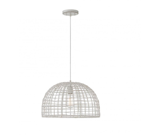 1-Light Pendant in White Rattan with A White Socket (8483|M70105WR)