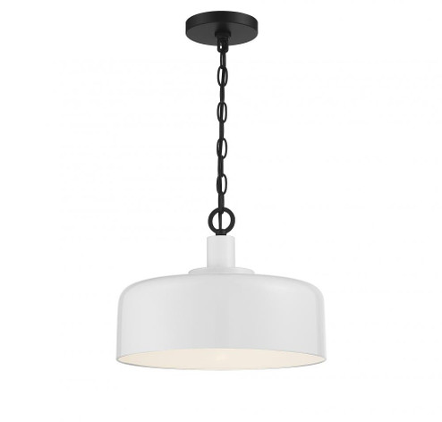 1-Light Pendant in White with Black (8483|M70103WHBK)