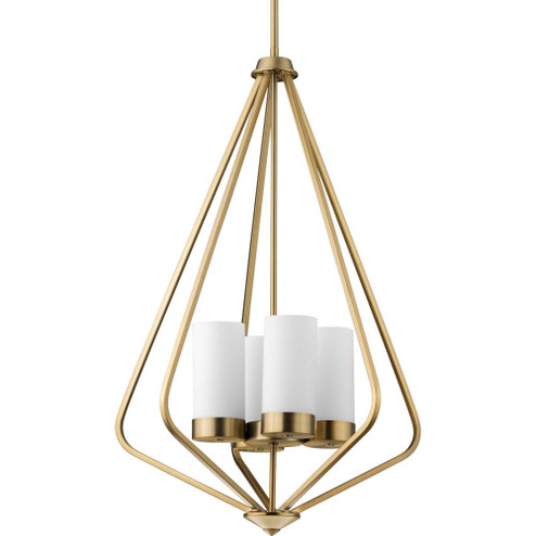Elevate Collection Four-Light Brushed Bronze and Etched White Glass Modern Style Hanging Pendant Lig (149|P500305-109)