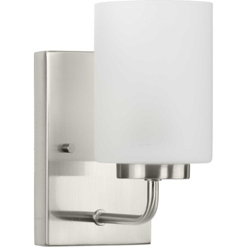 Merry Collection One-Light Brushed Nickel and Etched Glass Transitional Style Bath Vanity Wall Light (149|P300327-009)