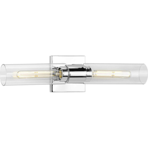 Clarion Collection Two-Light Polished Chrome and Clear Glass Modern Style Bath Vanity Wall Light (149|P300300-015)