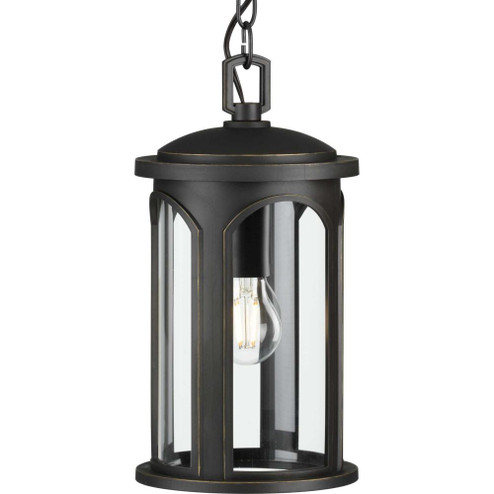 Gables Collection One-Light Antique Bronze and Clear Glass Transitional Style Outdoor Hanging Pendan (149|P550050-020)