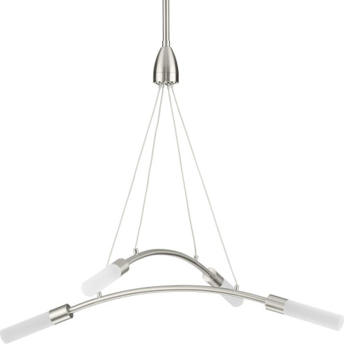Kylo LED Collection Four-Light Brushed Nickel and Frosted Acrylic Modern Style Chandelier Light (149|P400262-009-30)
