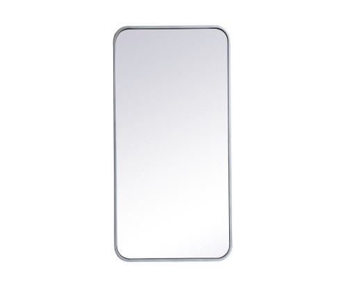 Soft Corner Metal Rectangular Mirror 18x36 Inch in Silver (758|MR801836S)