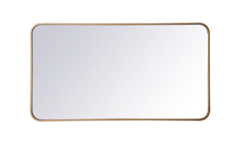 Soft corner metal rectangular mirror 22x40 inch in Brass (758|MR802240BR)