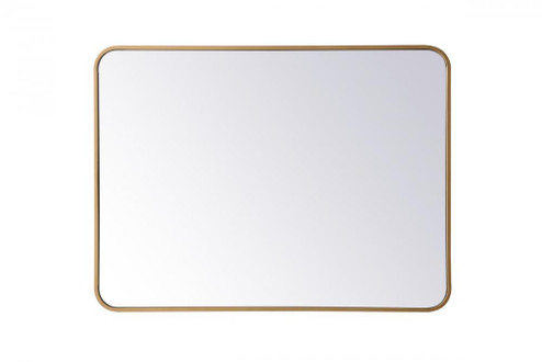 Soft corner metal rectangular mirror 27x36 inch in Brass (758|MR802736BR)
