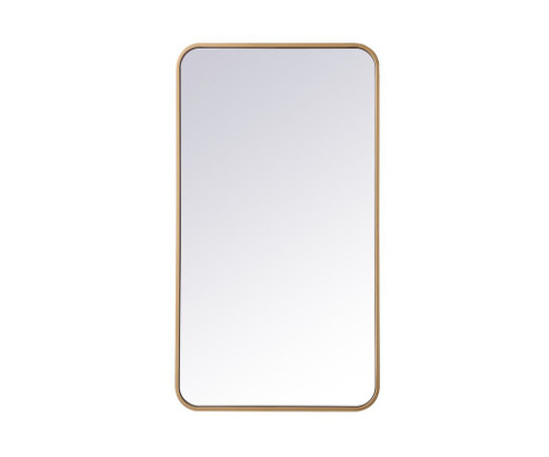 Soft Corner Metal Rectangular Mirror 20x36 Inch in Brass (758|MR802036BR)