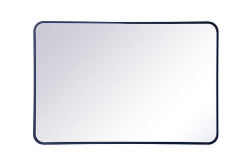 Soft Corner Metal Rectangular Mirror 28x42 Inch in Blue (758|MR802842BL)