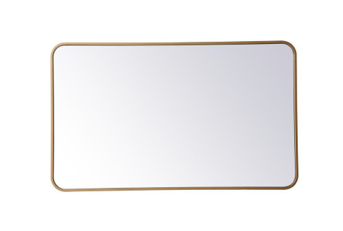 Soft Corner Metal Rectangular Mirror 24x40 Inch in Brass (758|MR802440BR)