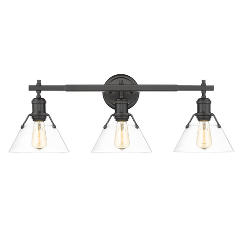 Yep by Golden Lighting Orwell 3-light Vanity in Matte Black and Clear Glass (36|3306-BA3 BLK-CLR)