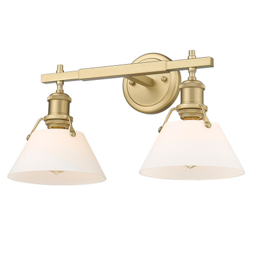 Yep by Golden Lighting Orwell 2-light Vanity in Brushed Champagne Brass and Opal Glass (36|3306-BA2 BCB-OP)