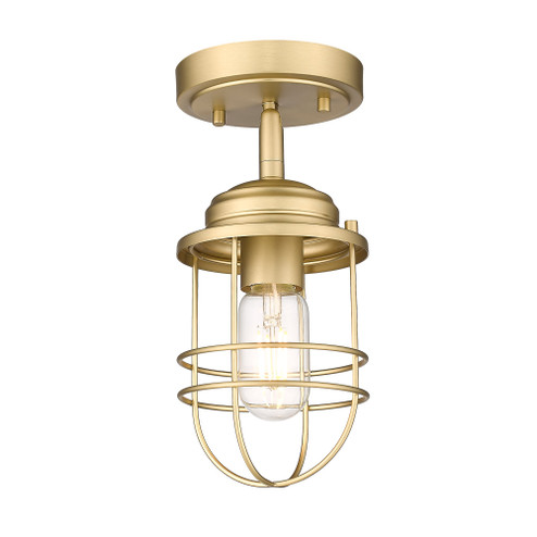 Golden Lighting Seaport 1-light Semi-Flush Mount in Brushed Champagne Brass (36|9808-SF BCB)