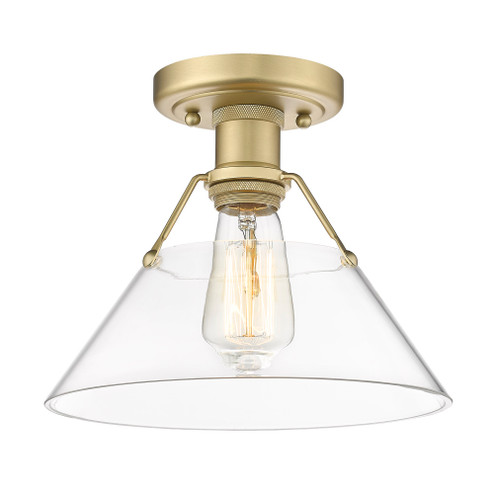 Yep by Golden Lighting Orwell 1-light Flush Mount in Brushed Champagne Brass and Clear Glass (36|3306-FM BCB-CLR)