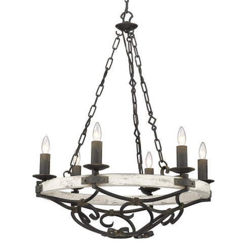 Wry Lighting Madera 6-light Chandelier in Antique Black Iron (36|1821-6 ABI-CDW)