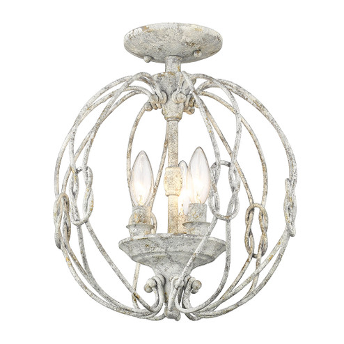 Wry Lighting Antoinette 3-light Semi-Flush Mount in Oyster (36|1349-SF OY)