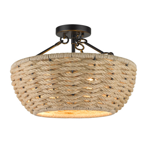 Golden Lighting Hathaway 3-light Semi-Flush Mount in Matte Black (36|1073-SF BLK)