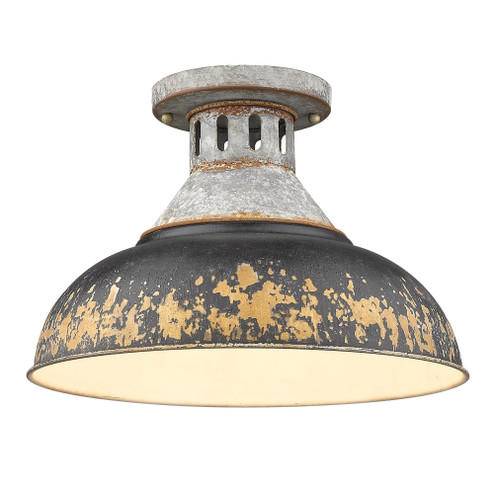 Golden Lighting Kinsley 1-light Semi-Flush Mount in Antique Black Iron shade (36|0865-SF AGV-ABI)