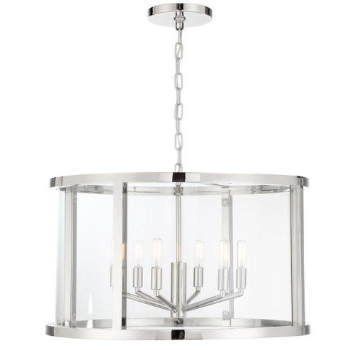 Libby Langdon for Crystorama Devon 6 Light Polished Nickel Chandelier (205|DEV-B8066-PN)