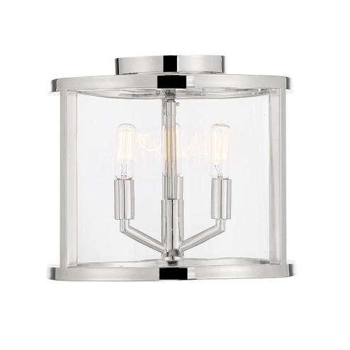 Libby Langdon Devon 3 Light Polished Nickel Semi Flush Mount (205|DEV-B8003-PN_CEILING)