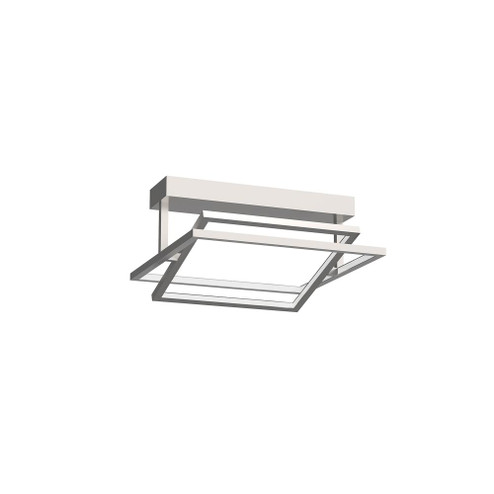 Mondrian 16-in Brushed Nickel Dimmable LED Semi Flush Mount (461|SF16316-BN)