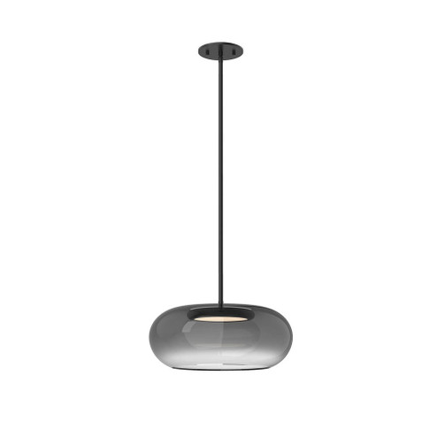 Trinity 14-in Black/Smoked Dimmable LED Pendant (461|PD62014-BK/SM)