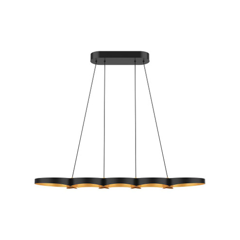 Maestro 38-in Black/Gold LED Linear Pendant (461|LP90838-BK/GD)
