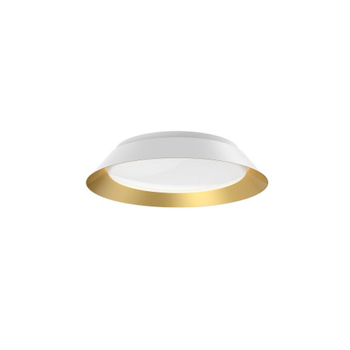 Jasper 14-in White/Gold LED Flush Mount (461|FM43414-WH/GD)