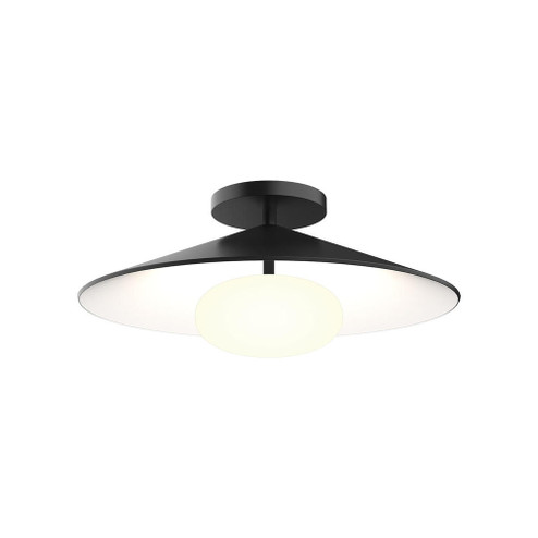 Cruz 15-in Metal - Black/White Dimmable LED Flush Mount (461|FM22815-BK/WH)