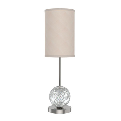 Marni 21-in Polished Nickel/White Linen LED Table Lamp (7713|TL321201PNWL)