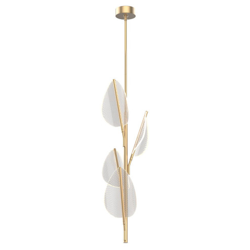 Flora 4 Head Natural Brass LED Pendant (7713|PD321104NB)