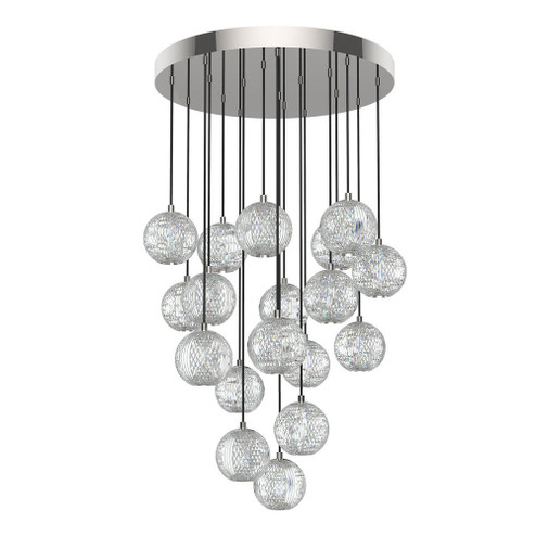 Marni 18 Light Polished Nickel Dimmable LED Multi Pendant (7713|MP321218PN)