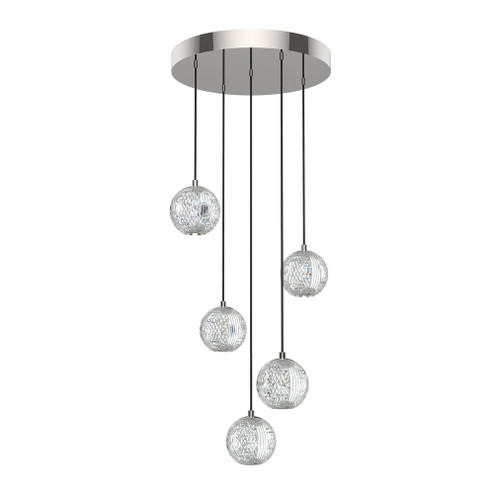 Marni 5 Light Polished Nickel Dimmable LED Multi Pendant (7713|MP321205PN)