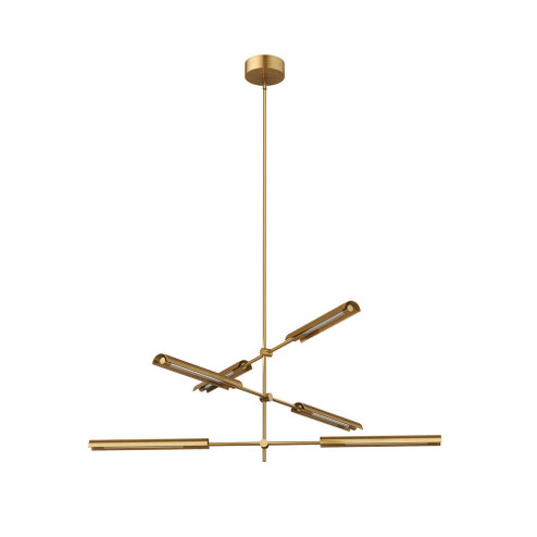 Astrid 6 Head Metal Shade/Vintage Brass LED Multi Pendant (7713|MP316406VBMS)
