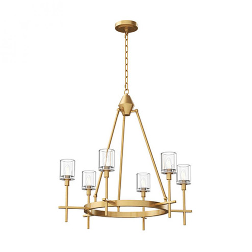 SALITA 6 LIGHT CHANDELIER VINTAGE BRASS CLEAR CRYSTAL (7713|CH314306VBCC)