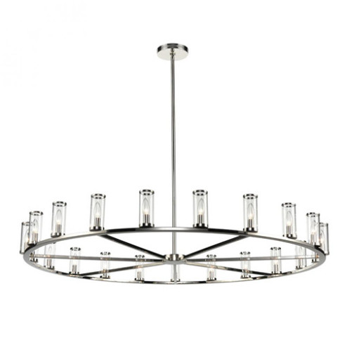Revolve Clear Glass/Polished Nickel 21 Light Chandeliers (7713|CH309021PNCG)