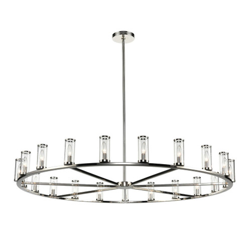 Revolve Clear Glass/Polished Nickel 21 Light Chandelier (7713|CH309021PNCG)