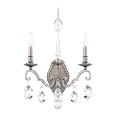 Renaissance Nouveau 2 Light 120V Wall Sconce in Antique Silver with Clear Heritage Handcut Crystal (168|RN3861N-48H)