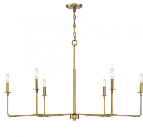 Salerno 6-Light Chandelier in Warm Brass (128|1-2221-6-322)
