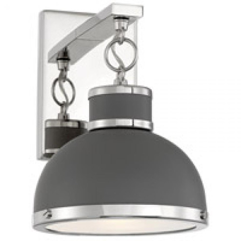 Corning 1-Light Wall Sconce in Gray with Polished Nickel Accents (128|9-8884-1-175)