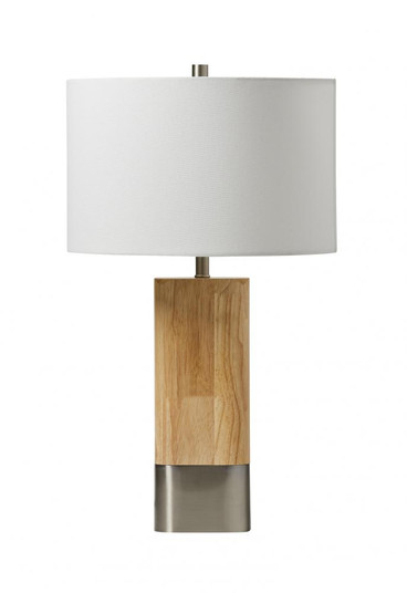 1 Light Wood/Metal Base Table Lamp w/ USB in Natural Wood/Brushed Polished Nickel (20|86246)