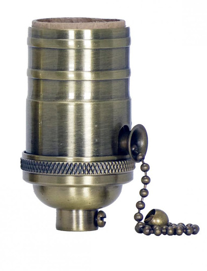 On-Off Pull Chain Socket; 1/8 IPS; 4 Piece Stamped Solid Brass; Antique Brass Finish; 660W; 250V (27|80/2210)