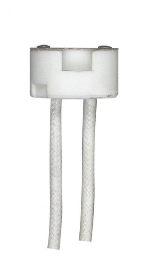 Porcelain Halogen Round Socket; 18'' Leads; G4-GX5.3-GY6.35 Base; SF-1 200C Leads; 3/8'' (27|80/2165)