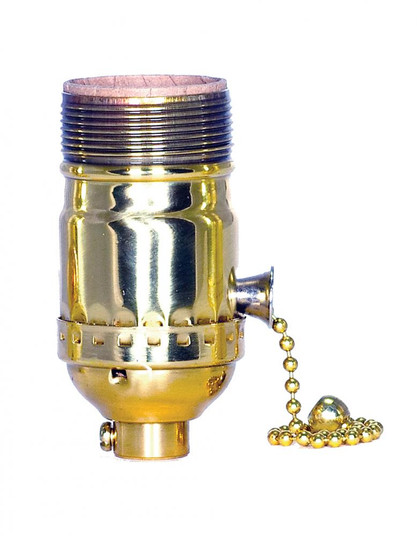 On-Off Pull Chain Socket; 1/8 IPS; 3 Piece Stamped Solid Brass; Polished Brass Finish; 660W; 250V; (27|80/1036)